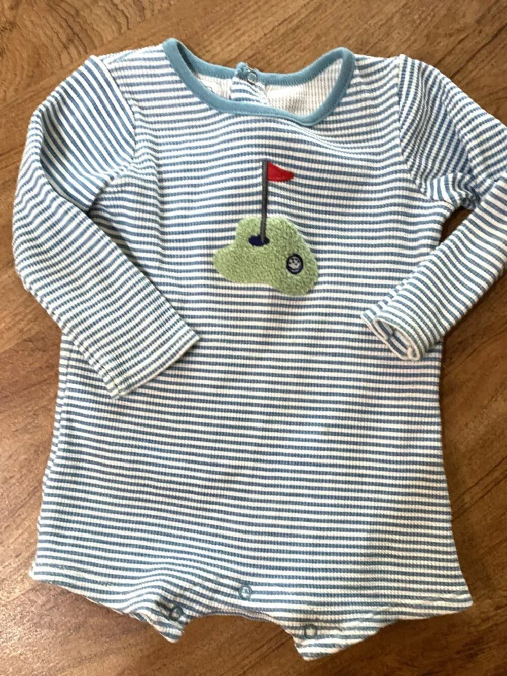 Lot 2 Stripe Rompers-LITTLE ME Softball & MUD PIE Golf-9-12 Months